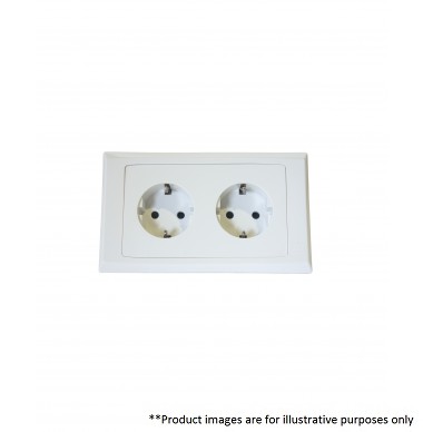 MK S4152 16A 2-GANG SCHUKO SOCKET
