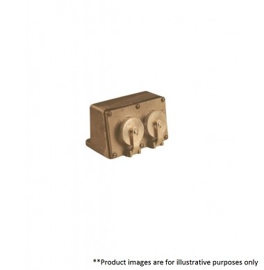 PAULUHN 2584B-125 MARINE BRASS DOUBLE RECEPTACLE 